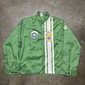 Vintage 70s Greensboro Green Boxy Striped Light Jacket